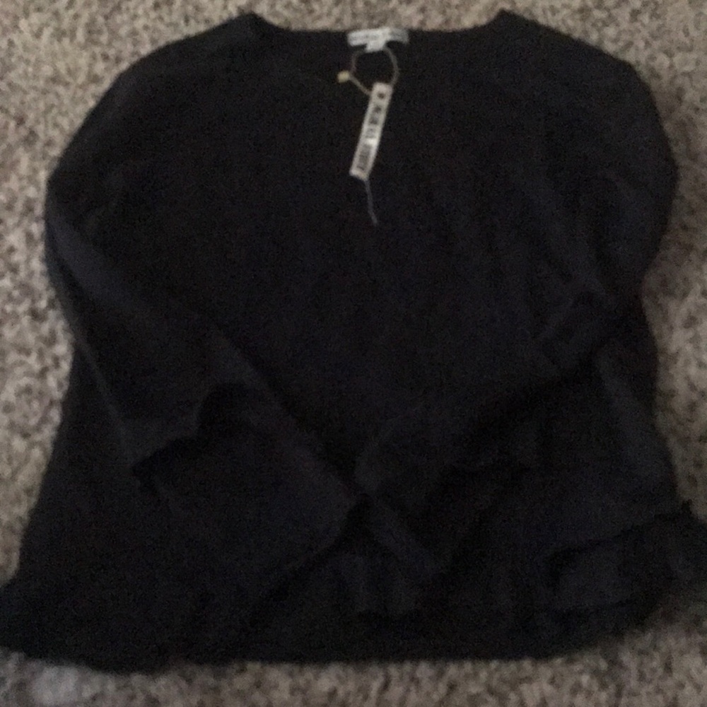 Black bell bottom long sleeve shirt